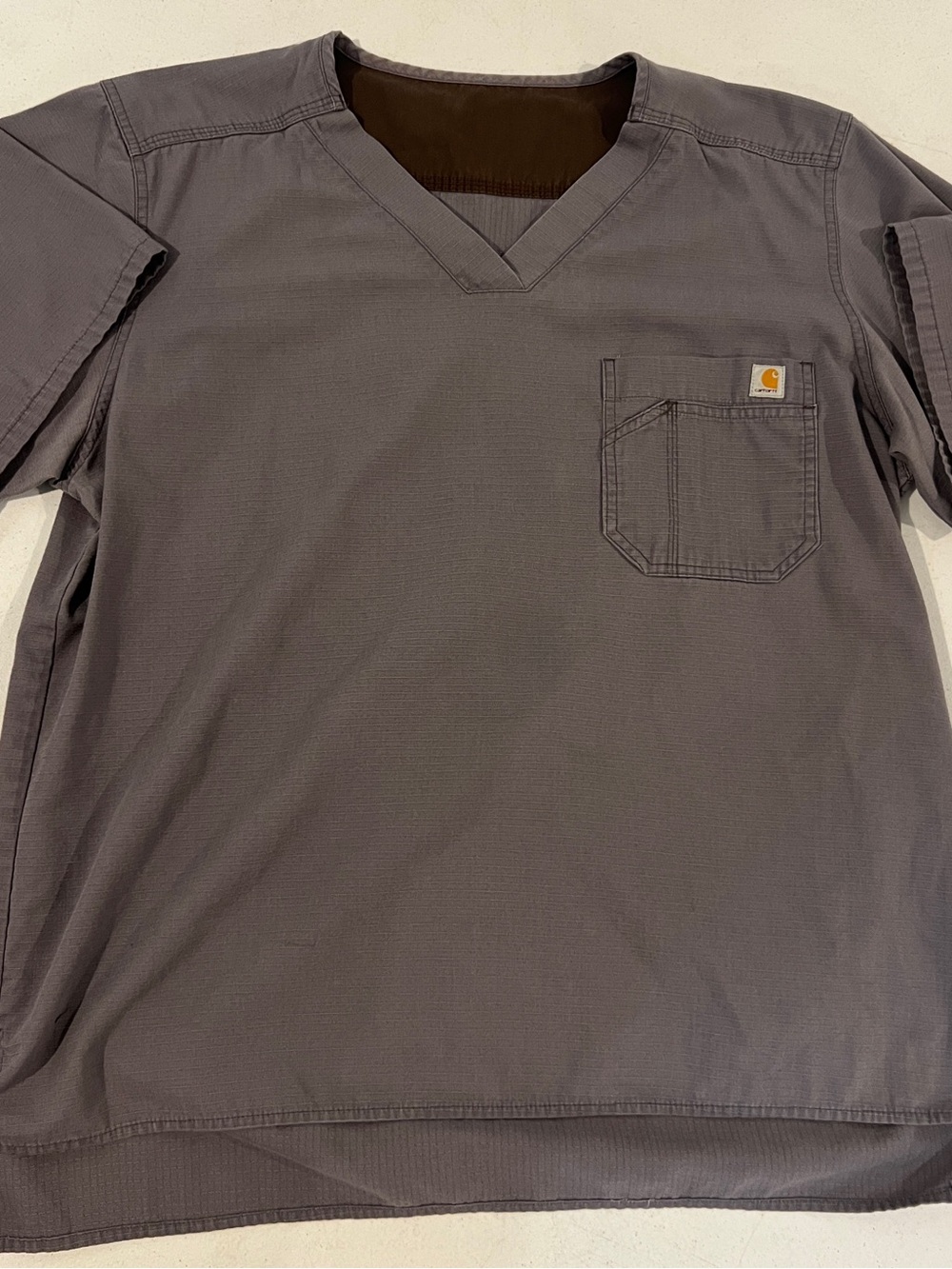 Carhartt Gray scrubs Short-Sleeve V-Neck Work Shirt